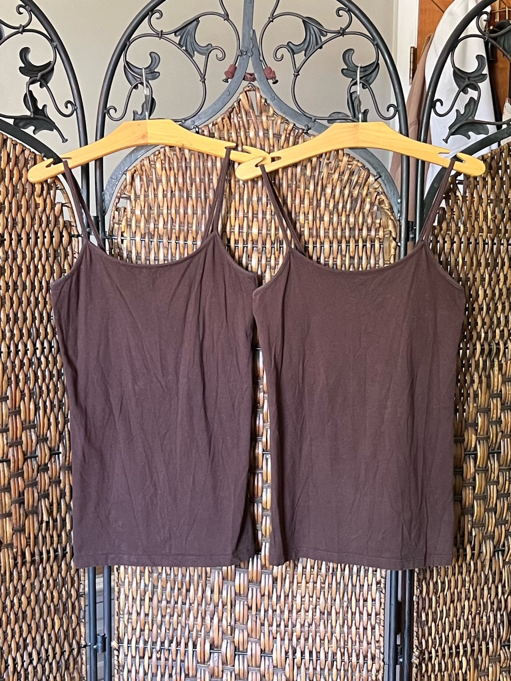 S No Boundaries Cotton Brown Cami Tank Tops Bundle of 2
